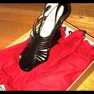 AUTHENTIC Christian Louboutin Black Wedge Heel